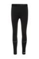 Extra-slim-fit logo leggings with silver-effect seams, Black