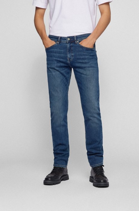 Slim-fit jeans van blauw super-stretchdenim, Blauw