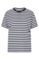 Organic-cotton relaxed-fit T-shirt with horizontal stripe, Patterned