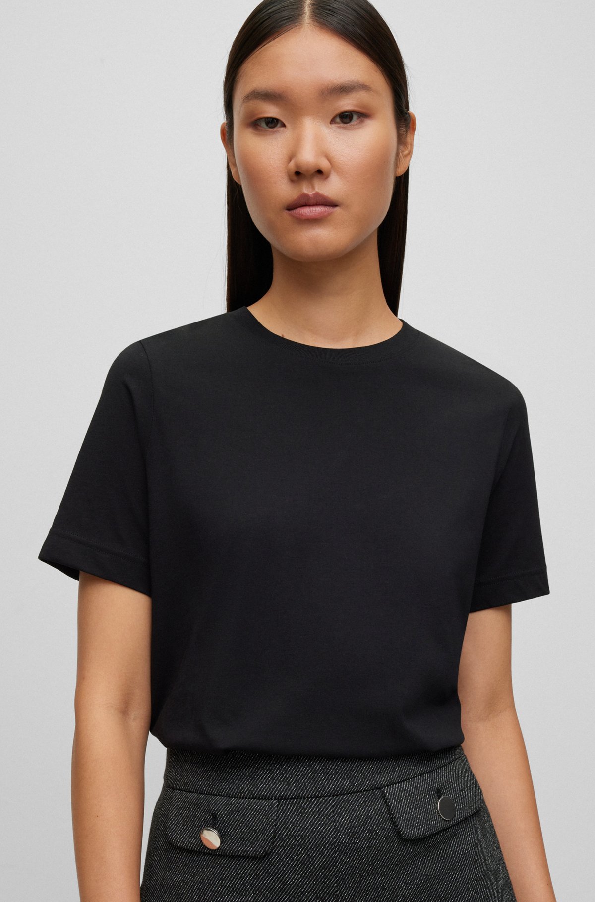 Relaxed-fit T-shirt in cotton jersey, Black