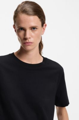 Relaxed-Fit T-Shirt aus Baumwoll-Jersey, Schwarz