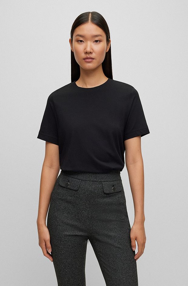 Relaxed-fit T-shirt in cotton jersey, Black