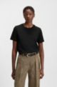 Camiseta relaxed fit en punto de algodón, Negro
