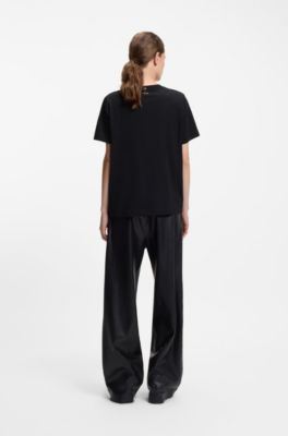 Relaxed-Fit T-Shirt aus Baumwoll-Jersey, Schwarz