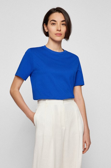 Relaxed-fit T-shirt in organic-cotton jersey, Blue
