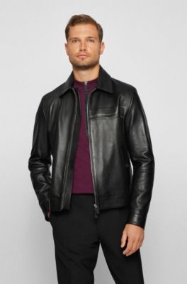 boss leather jacket