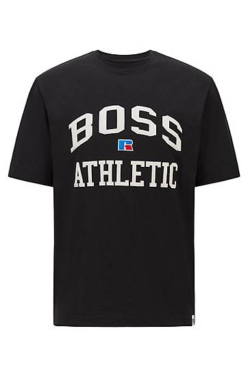 T-shirt mixte Relaxed Fit en coton stretch à logo exclusif