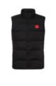 Slim-fit padded gilet in water-repellent fabric, Black