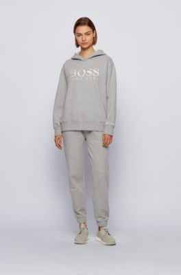 BOSS - Cotton-blend tracksuit bottoms with logo print