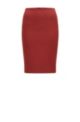 Regular-fit pencil skirt in stretch fabric, Red