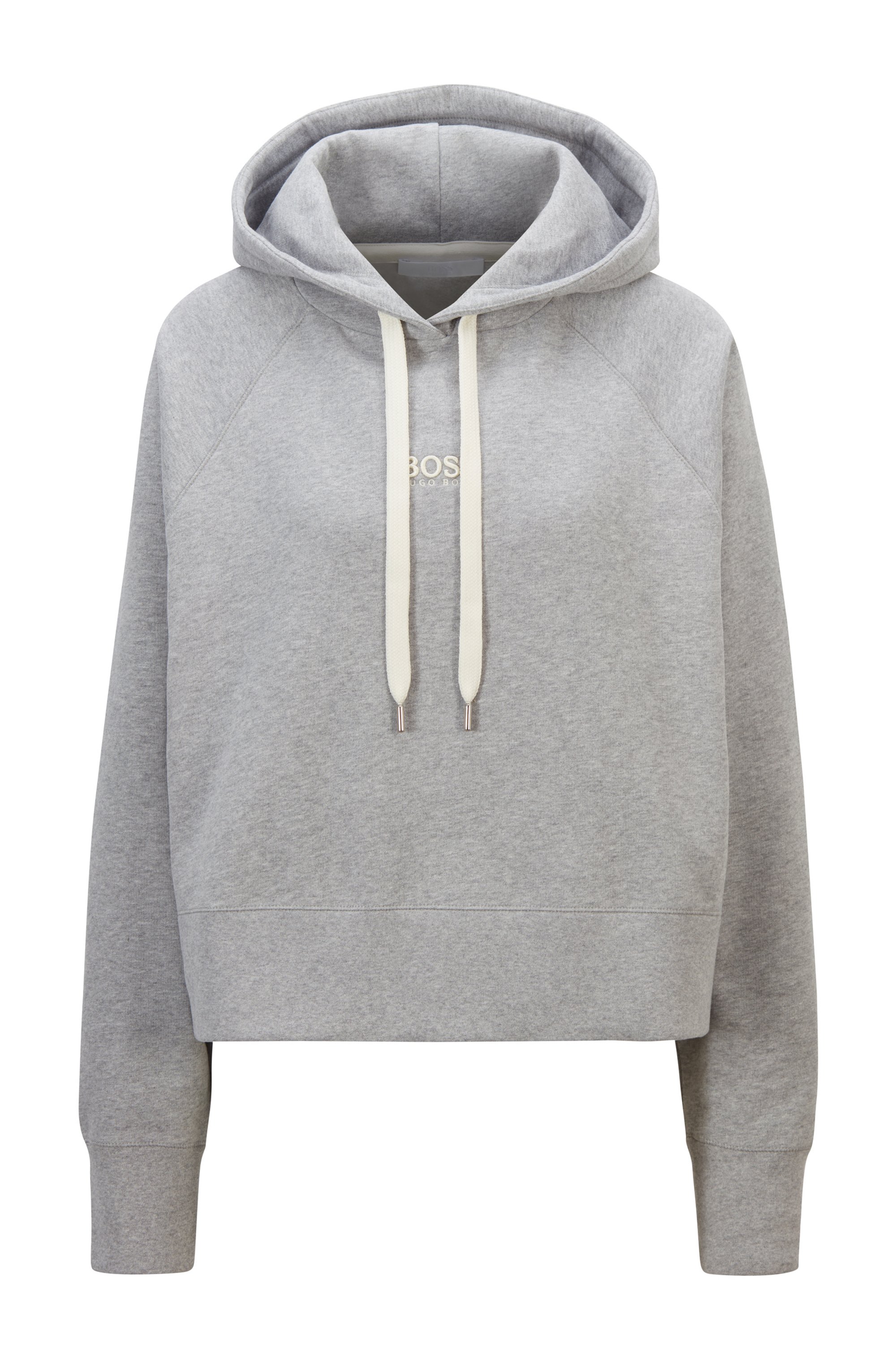 Oversized-fit hoodie in French terry with logo detailing, Silver