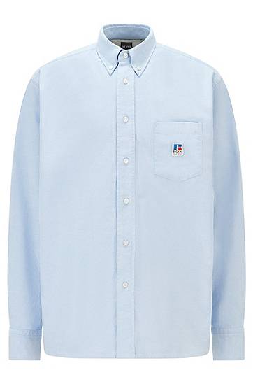 Chemise Relaxed Fit en coton Oxford à logo exclusif
