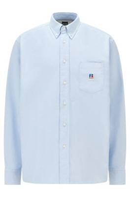 Chemise Relaxed Fit en coton Oxford à logo exclusif