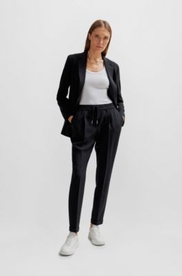 Relaxed-fit jacket in crease-resistant Japanese crepe, Black