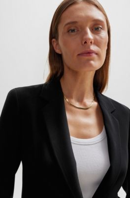 Relaxed-fit jacket in crease-resistant Japanese crepe, Black