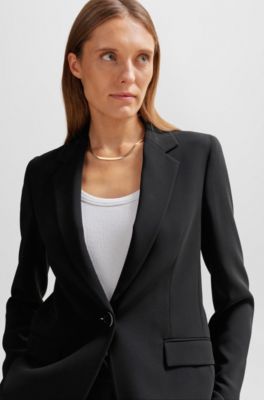 Relaxed-fit jacket in crease-resistant Japanese crepe, Black