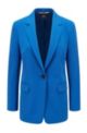 Relaxed-fit jacket in crease-resistant Japanese crepe, Blauw