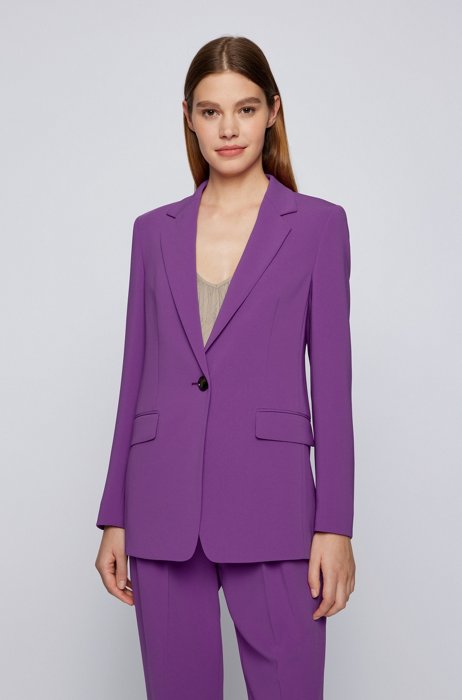 Relaxed-fit jacket in crease-resistant Japanese crepe, Lila