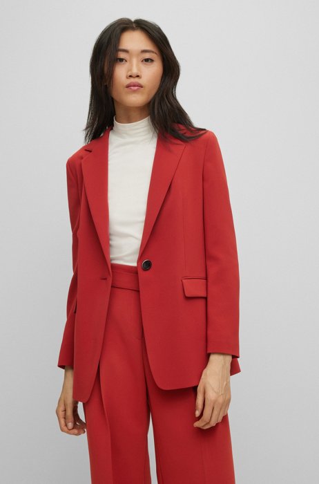 Relaxed-fit jacket in crease-resistant Japanese crepe, Red