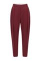 Cropped relaxed-fit trousers in stretch wool, Dark Red