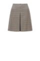 A-line short skirt in checked twill, Patterned