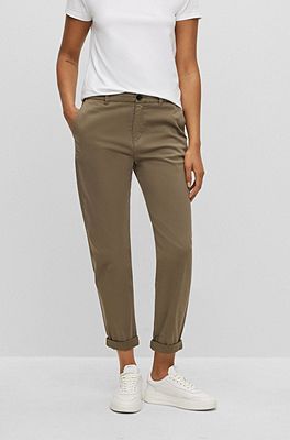 High waist chino store trousers