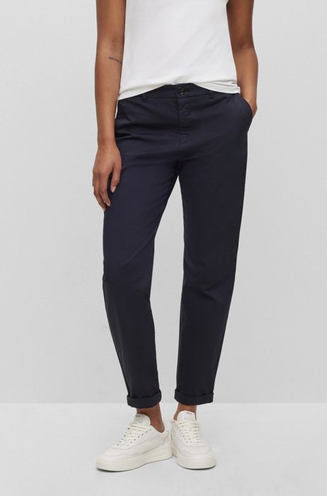 Womens Clothing Trousers Slacks and Chinos Capri and cropped trousers ARKET Cotton Stretch Trousers in Black 