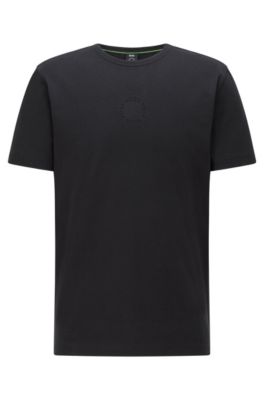 BOSS - Organic-cotton slim-fit T-shirt with circle logos