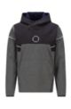 Hybrid hooded sweatshirt with circular logo, Grey