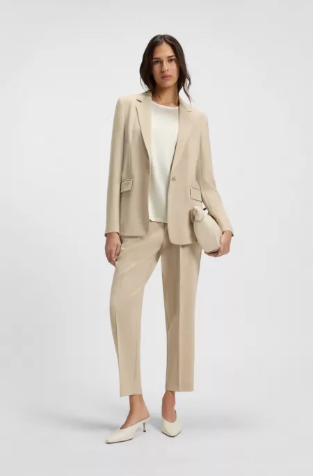 Regular-fit T-shirt with stretch-silk front