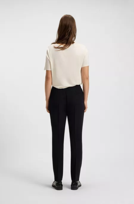 Regular-fit T-shirt with stretch-silk front