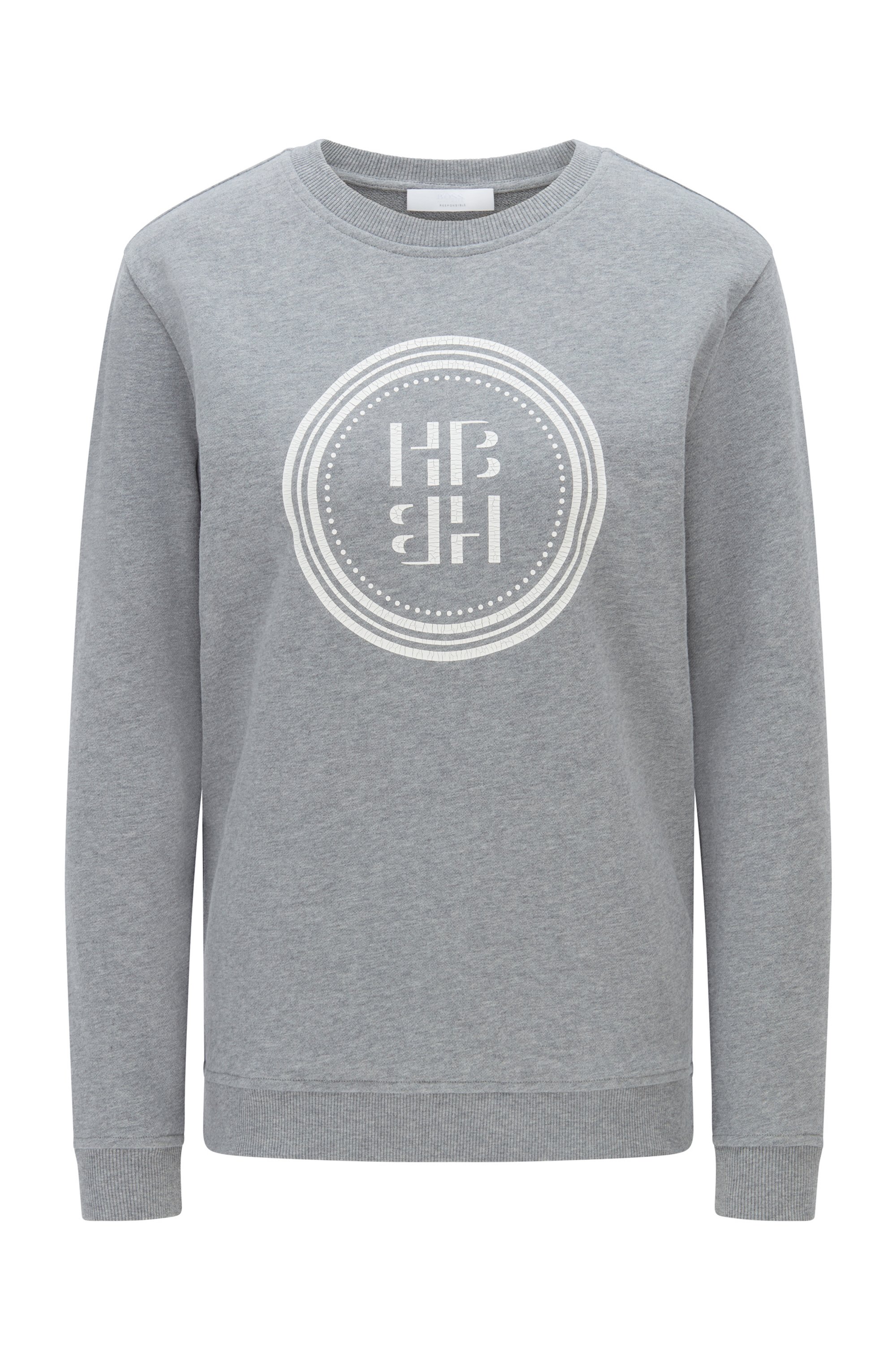 Logo-artwork sweatshirt in organic cotton, Silver