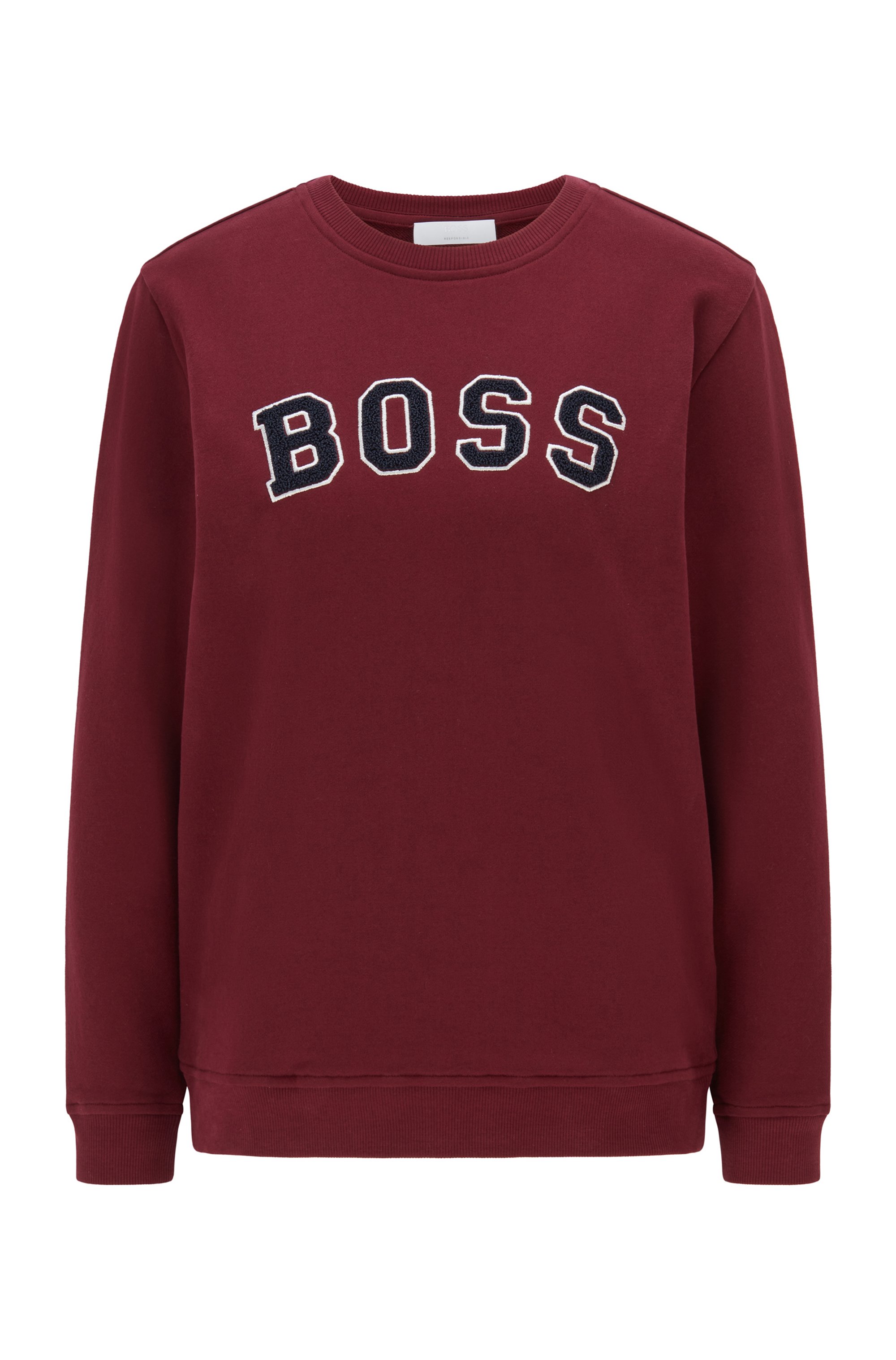 Logo-artwork sweatshirt in organic cotton, Dark Red