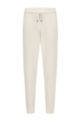 Regular-fit tracksuit bottoms in cotton and virgin wool, White