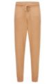 Regular-fit tracksuit bottoms in cotton and virgin wool, Beige