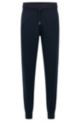 Regular-fit tracksuit bottoms in cotton and virgin wool, Dark Blue