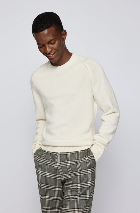 Regular-fit sweater in pure cashmere  , White