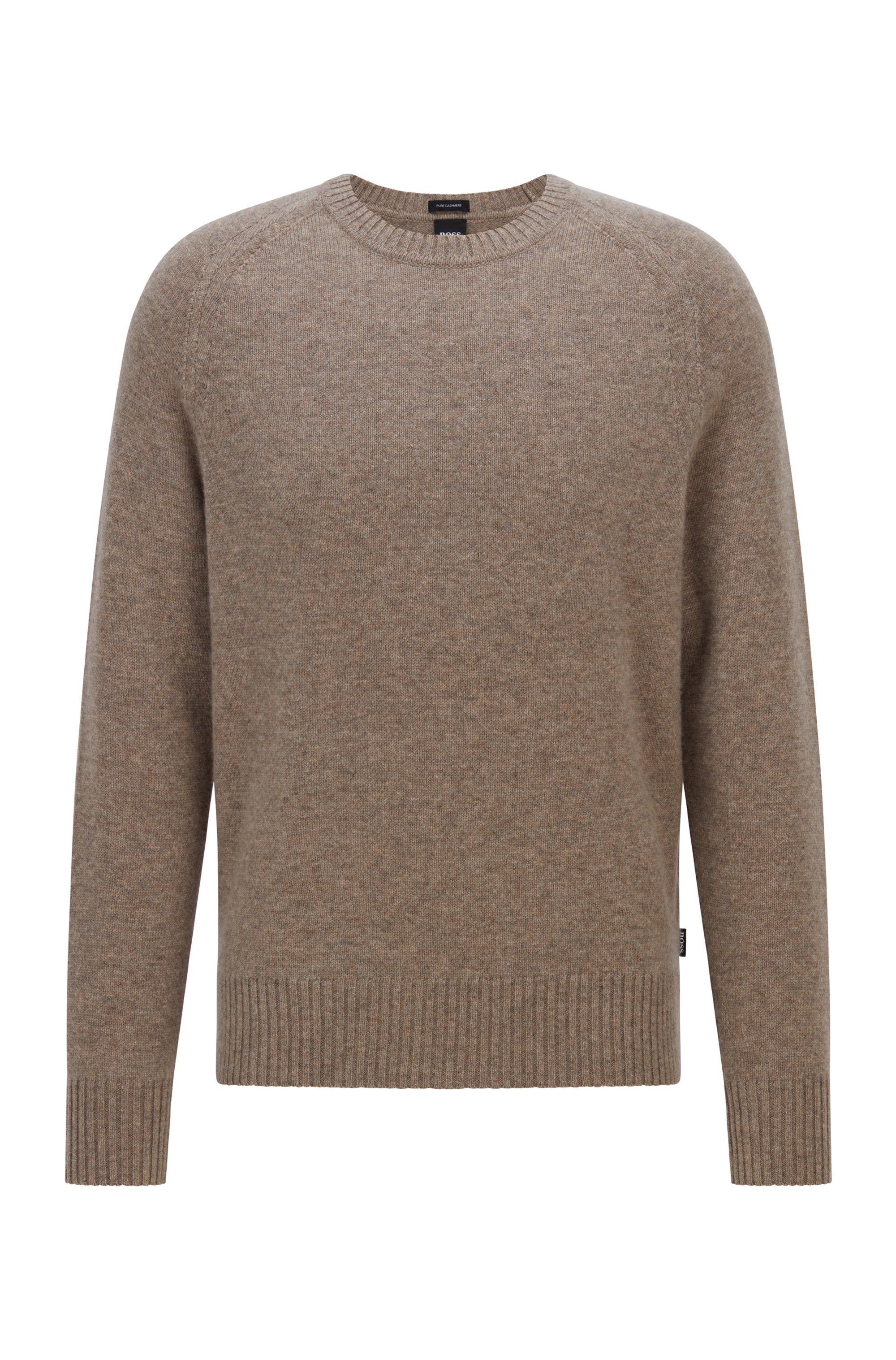 Regular-fit sweater in pure cashmere  , Light Brown