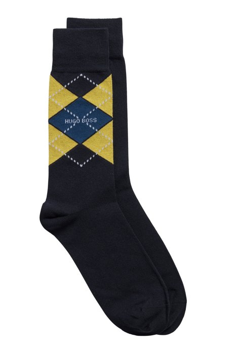 Two-pack of regular-length cotton-blend socks, Dark Blue