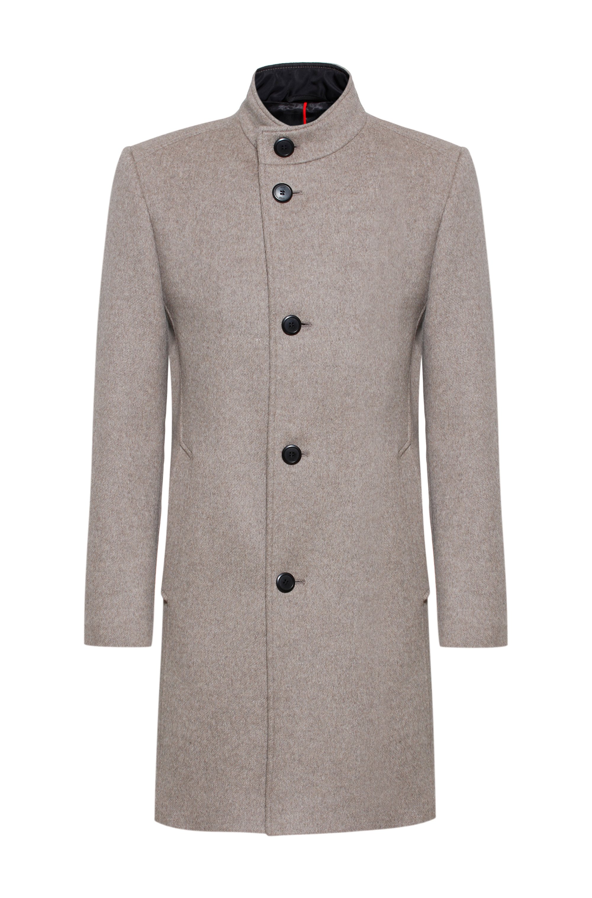 Regular-fit formal coat in a recycled-wool blend, Beige