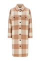 Relaxed-fit checked coat in a wool blend, Beige Patterned