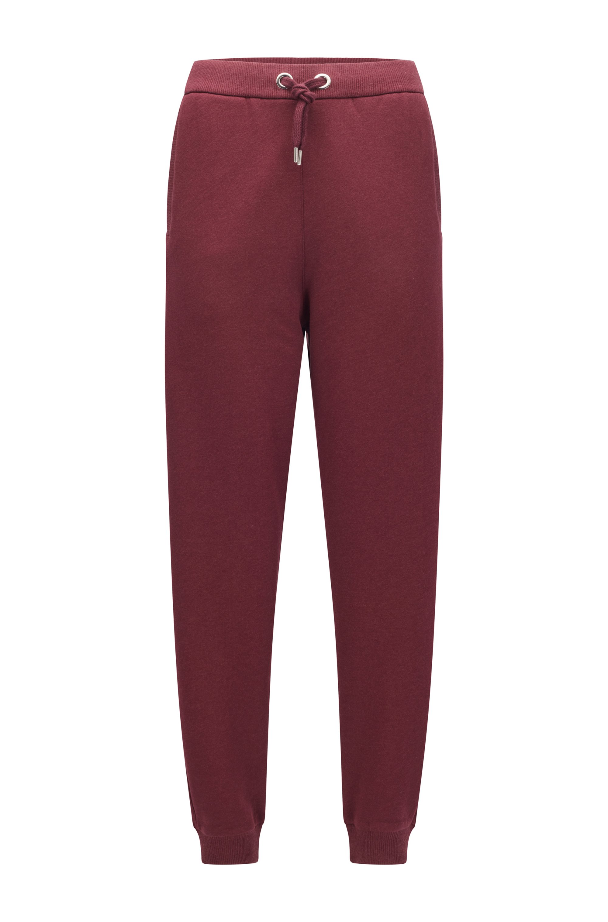 Relaxed-fit tracksuit bottoms in cotton-blend jersey, Dark Red