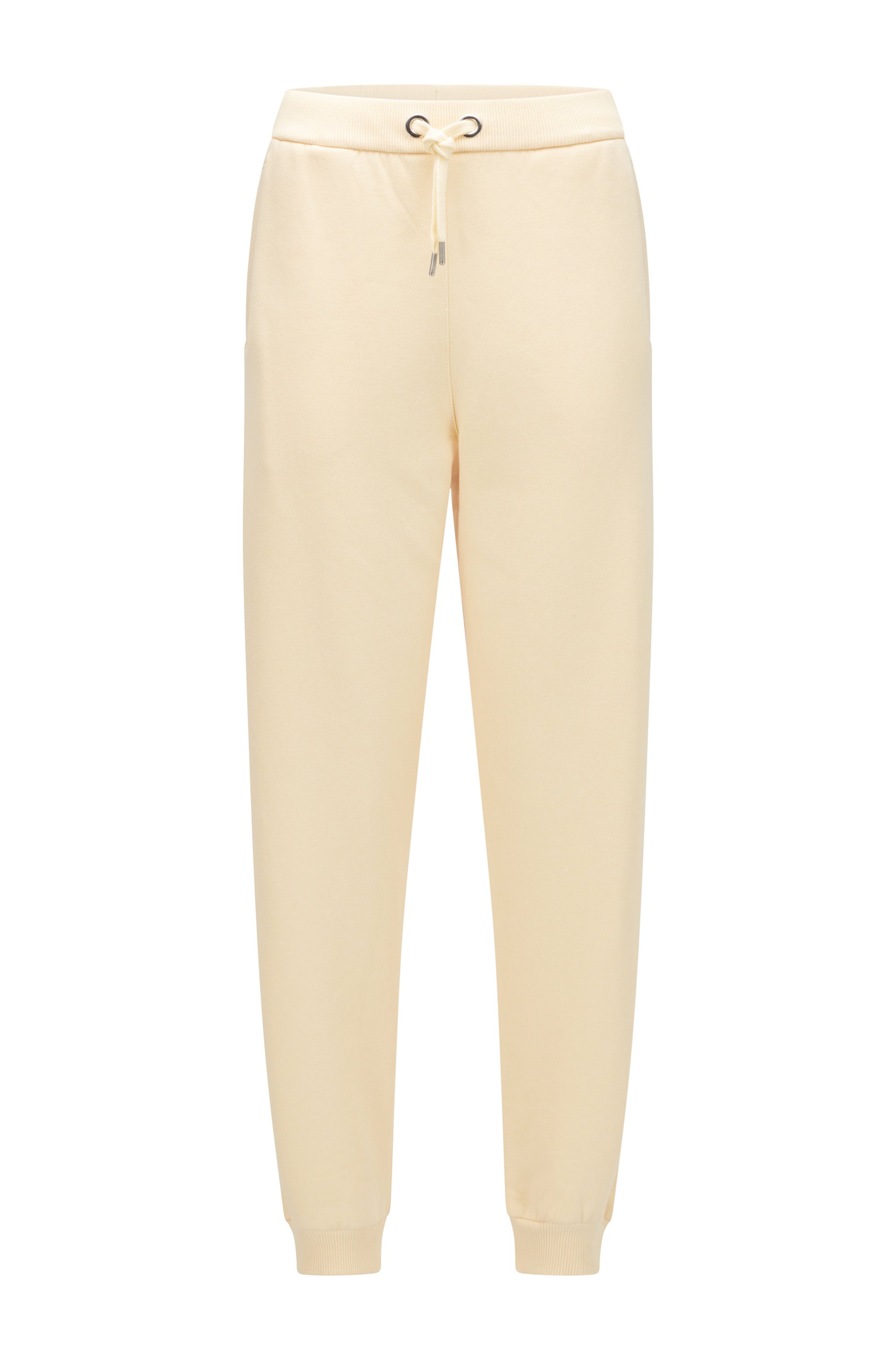 Relaxed-fit tracksuit bottoms in cotton-blend jersey, Light Yellow