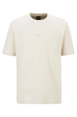 T-shirt en coton stretch avec logo brodé gommé