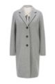 Regular-fit button-up coat in a virgin-wool blend, Silver