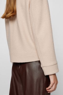 Relaxed-fit cropped jacket in boiled wool