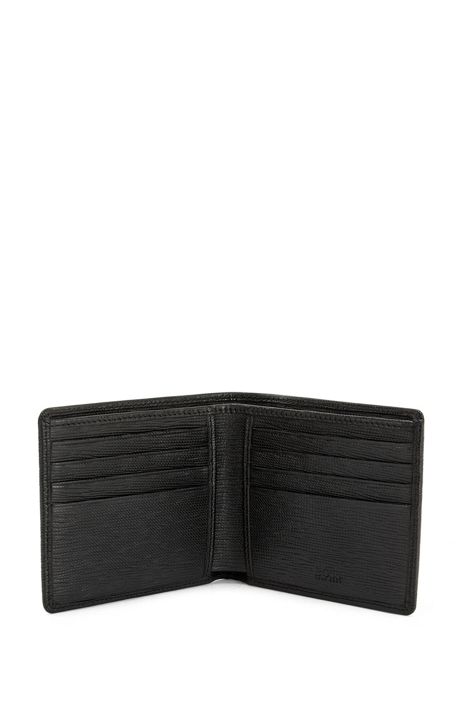 BOSS - Italian-leather wallet with logo plate