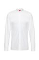 Easy-iron extra-slim-fit shirt in cotton poplin, Bianco