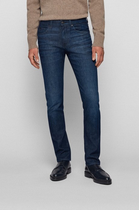 Slim-Fit Jeans aus komfortablem Stretch-Denim, Dunkelblau