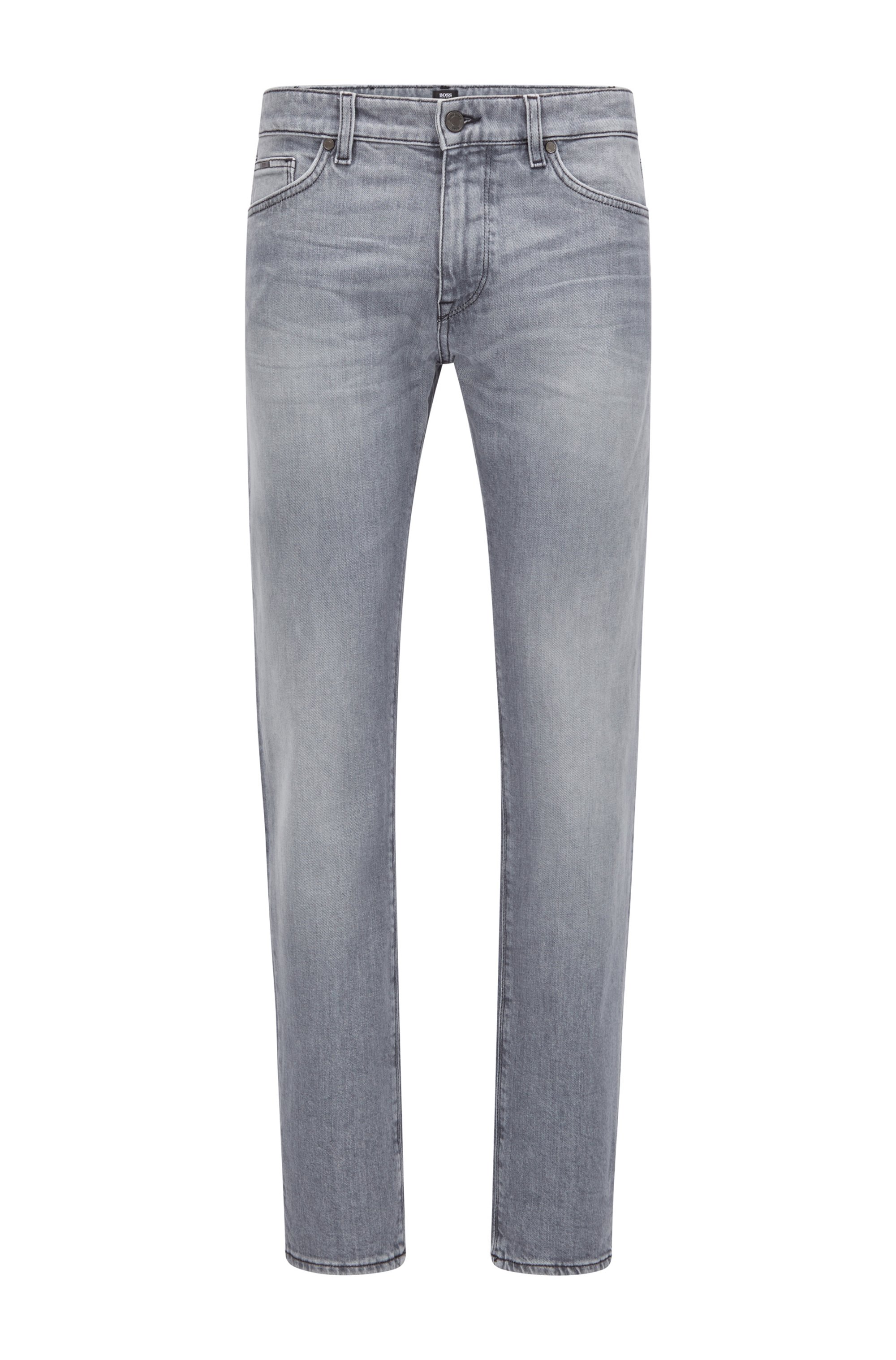 Regular-fit jeans in grey comfort-stretch denim, Light Grey